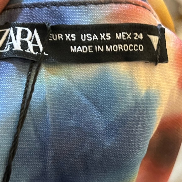 Nwt-Zara- Tie Dye Bodycon Cutout Mini Dress - Picture 4 of 5